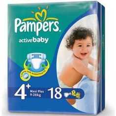 Подгузники Pampers Active Baby Maxi Plus 9-16кг 18шт Стандартная 4015600002886