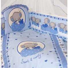 Комплект в кроватку Золотой гусь Слоник Боня 7 предметов (голубой) 1912