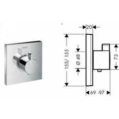 Термостат для душа Hansgrohe Showerselect встроенный highflow (15760000)