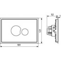 Клавиша смыва Sanit с рамой из стекла мята/хром (16.719.81.0000)