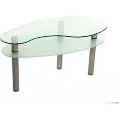 Стол журнальный Мебелик модель Капля серебро/прозрачное