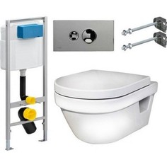 Комплект Gustavsberg Viega с унитазом Gustavsberg Hygienic Flush WWS безободковый с сиденье микролифт