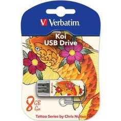 Флеш накопитель Verbatim 8GB Mini Tattoo Edition USB 2.0 Рыба (49882)