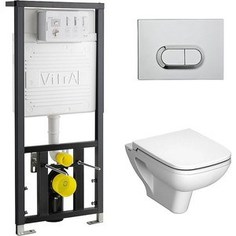 Комплект Vitra S20 унитаз с сиденьем микролифт + инсталляция + кнопка хром (9004B003-7204)