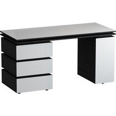 Письменный стол MetalDesign Кварт MD 762.01.11 корпус-черный/ стекло-белый