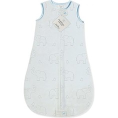 Спальный мешок SwaddleDesigns zzZipMe Sack (3-6) Blue/Sterling Deco Elephant (SD-354SB-3M)