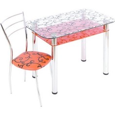 Стол обеденный Мебель из Стекла 3.4 ДП28 прозрачный оранжевый