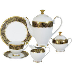 Чайный сервиз 23 предмета на 6 персон Midori Чёрное золото (MI2-K7185-E8/23-AL)