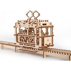 Конструктор 3D-пазл Ugears Трамвай с рельсами (70008)