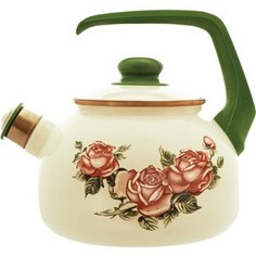 Чайник эмалированный со свистком 2.5 л Metrot Таково Роза (126690)