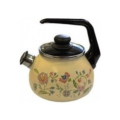Чайник эмалированный со свистком 2.0 л СтальЭмаль Луговые цветы (4с210я)