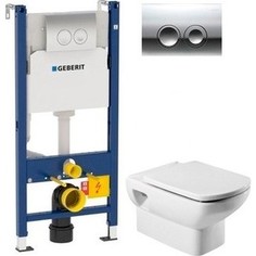 Комплект Roca Dama Senso 346517000 унитаз + инсталляция Geberit Delta 21, кнопка хром