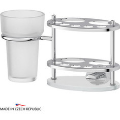 Держатель зубных щеток и пасты со стаканом FBS Nostalgy хром (NOS 061)