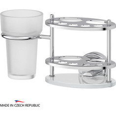 Держатель зубных щеток и пасты со стаканом FBS Ellea хром (ELL 061)