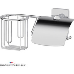 Держатель освежителя и туалетной бумаги с крышкой Ellux Avantgarde хром (AVA 068)