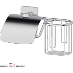 Держатель туалетной бумаги с крышкой и освежителя Ellux Avantgarde хром (AVA 069)