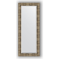 Зеркало с фацетом в багетной раме Evoform Exclusive 53x133 см, серебрянный бамбук 73 мм (BY 1156)