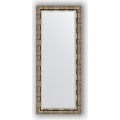 Зеркало с фацетом в багетной раме Evoform Exclusive 63x153 см, серебрянный бамбук 73 мм (BY 1186)