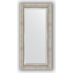 Зеркало с фацетом в багетной раме Evoform Exclusive 56x116 см, римское серебро 88 мм (BY 1247)