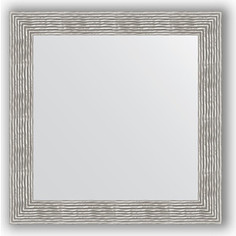 Зеркало в багетной раме Evoform Definite 80x80 см, волна хром 90 мм (BY 3249)