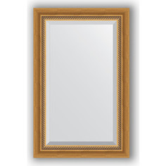 Зеркало с фацетом в багетной раме Evoform Exclusive 53x83 см, состаренное золото с плетением 70 мм (BY 3405)