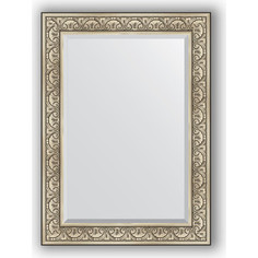 Зеркало с фацетом в багетной раме Evoform Exclusive 80x110 см, барокко серебро 106 мм (BY 3476)