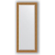 Зеркало с фацетом в багетной раме Evoform Exclusive 63x153 см, состаренное золото с плетением 70 мм (BY 3561)