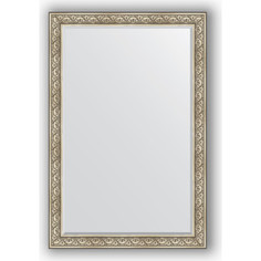 Зеркало с фацетом в багетной раме Evoform Exclusive 120x180 см, барокко серебро 106 мм (BY 3632)