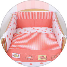 Постельное белье Ceba Baby 3 пр. Peas coral Lux принт W-800-045-136-1