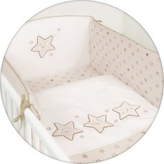 Постельное белье Ceba Baby 3 пр. Stars beige вышивка W-806-066-111
