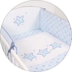 Постельное белье Ceba Baby 3 пр. Stars blue вышивка W-806-066-160