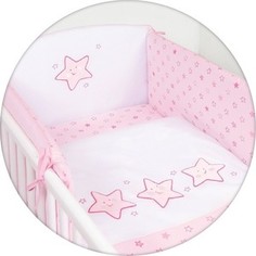 Постельное белье Ceba Baby 3 пр. Stars pink вышивка W-806-066-130