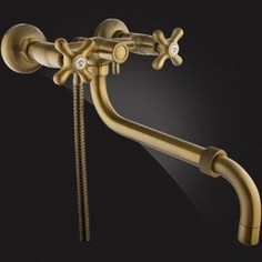 Смеситель Elghansa Retro Bronze для ваны, с душем, с телескопическим изливом, бронза (2702554-W33-Bronze)