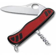Нож перочинный Victorinox Sentinel One Hand 0.8321.MWC (111мм, с фиксатором, 3 функции, красно-черный)