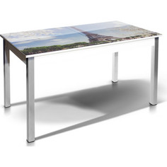 Стол МегаЭлатон Лугано белый,фотопечать №3 Париж