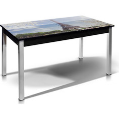 Стол МегаЭлатон Лугано черный,фотопечать №3 Париж