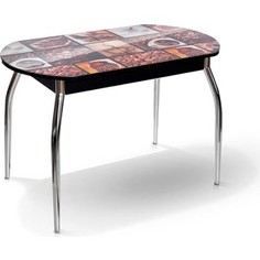 Стол МегаЭлатон Сиена черный, фотопечать №7 Кофе