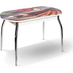 Стол МегаЭлатон Сиена белый, фотопечать №12 Овощи