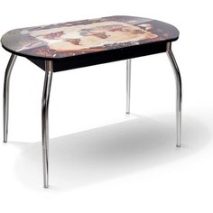 Стол МегаЭлатон Сиена черный, фотопечать №13 Специи