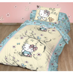 Детское постельное белье Hello Kitty Китти Качели с наволочкой 70x70 (198165)