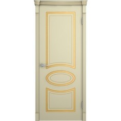 Дверь VERDA Фламенко глухая 2000х900 эмаль Слоновая кость с золотой патиной по фрезеровке