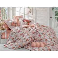Комплект постельного белья Hobby home collection Евро, поплин, Flora, персиковый (1501001118)