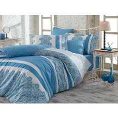 Комплект постельного белья Hobby home collection 2-х сп, поплин, Lisa, синий (1607000057)