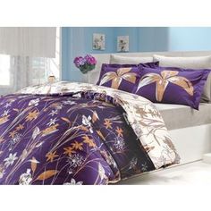 Комплект постельного белья Hobby home collection Евро, поплин, Clarinda, фиолетовый (1501000085)