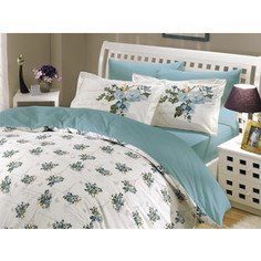 Комплект постельного белья Hobby home collection 2-х сп, поплин, Paris Spring, бирюзовый (1501000682)