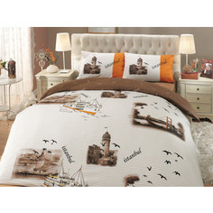Комплект постельного белья Hobby home collection 2-х сп, ранфорс, Istanbul, коричневый (1501000659)