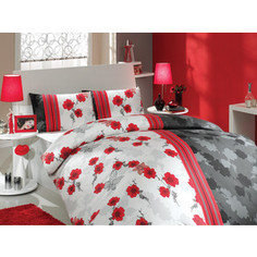 Комплект постельного белья Hobby home collection Евро, ранфорс, Liana, красный (1501000251)