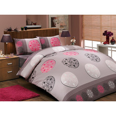 Комплект постельного белья Hobby home collection Евро, ранфорс, Valentina , розовый (1501000279)