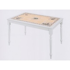 Стол TetChair CT 3349 с плиткой, butter white, Рисунок - Прованс с бордюром