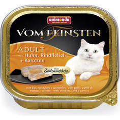 Консервы Animonda Vom Feinsten Adult меню для гурманов с курицей, говядиной и морковью для привередливых кошек 100г (83262)